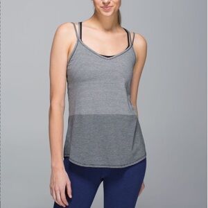 Lululemon Breezy Tank in Divided Stripe gray A36